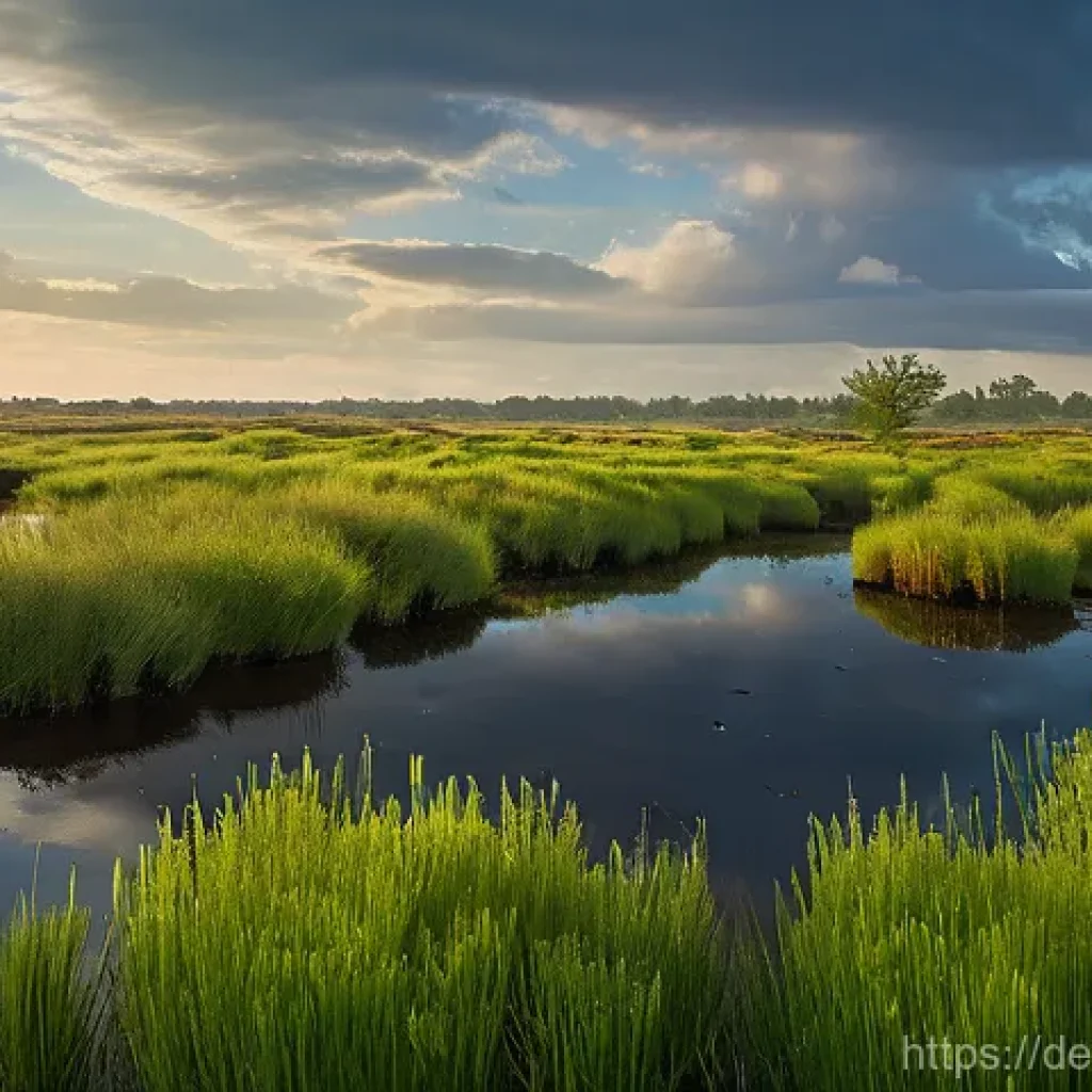 탄소예산 기반의 생태계 서비스 평가 - **Moorland Renaturation in Northern Germany**
A serene, expansive moorland landscape in northern...