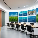 Home 21 탄소예산 정책의 법적 측면 분석 - A modern German government office interior focused on climate policy, with diverse professionals dis...